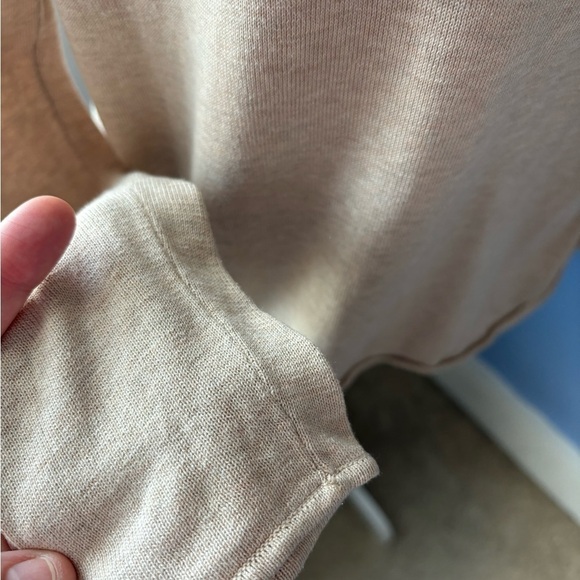 Garnet Hill Tan and Cream Oversized Sweatshirt - Picture 4 of 5